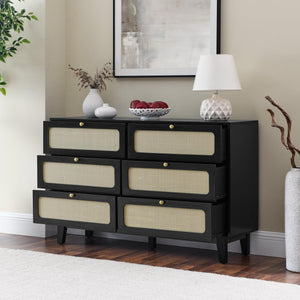 Drawer bedroom dresser, wooden antique dresser, TV cabinet bedroom living room corridor storage dresser, storage box drawer cabinet, six-drawer cabinet