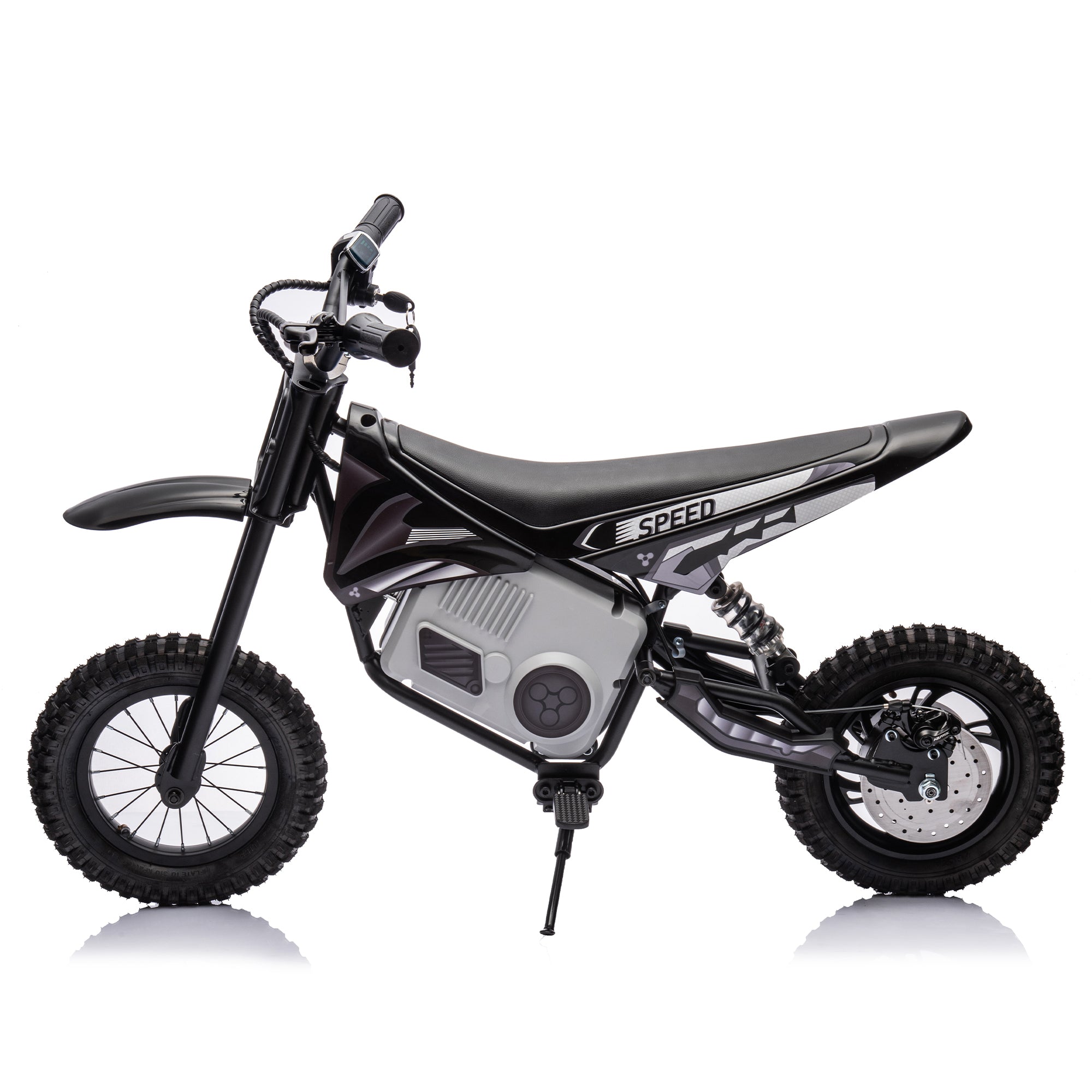 🆓🚛 36V Electric Mini Dirt Motorcycle for Kids, 350W Xxxl Motorcycle, Stepless Variable Speed Drive, Disc Brake, No Chain, Steady Acceleration, Horn, Power Display, Rate Display, 176 Pounds for 50M Or More, Age 14+, Black
