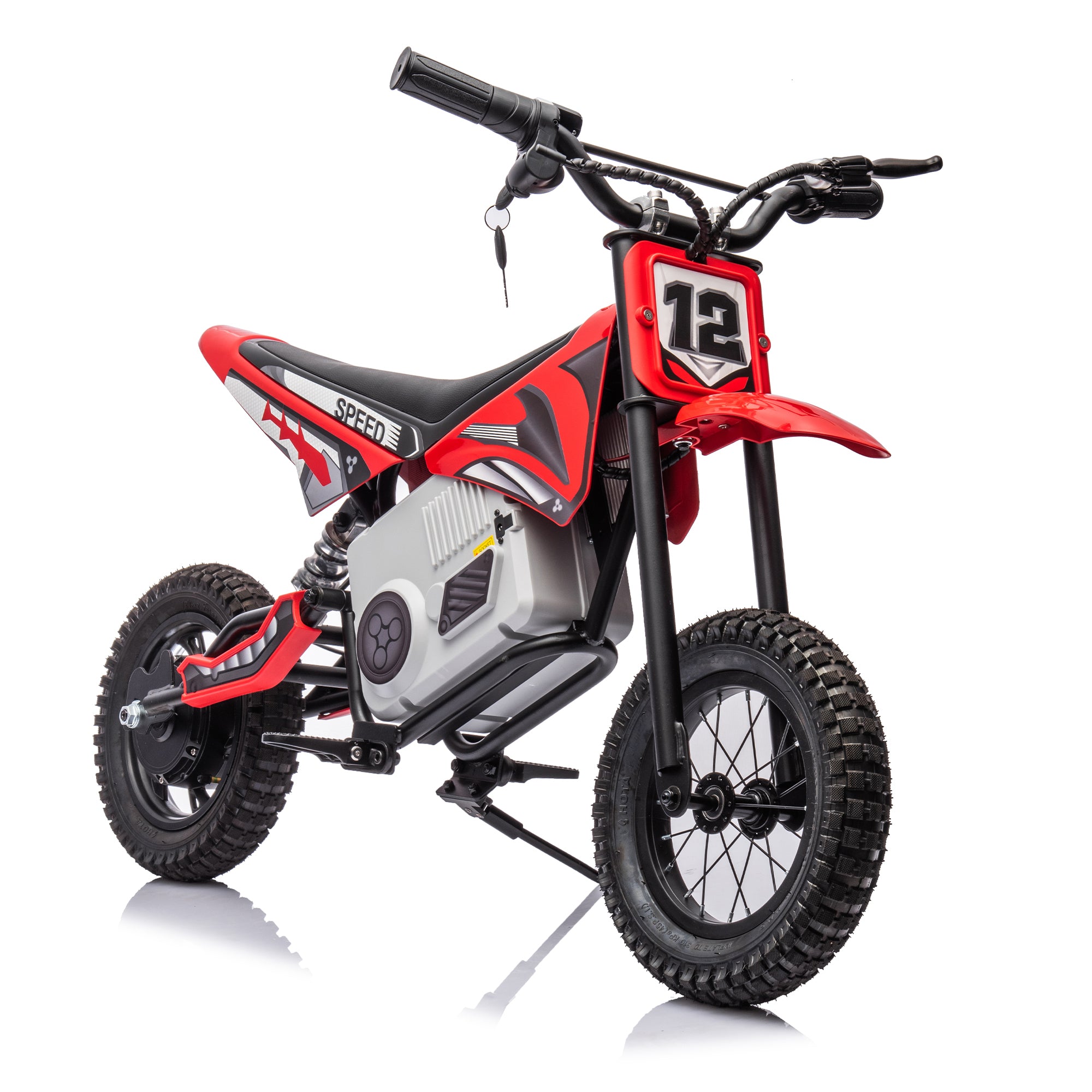 36V Electric Mini Dirt Motorcycle for Kids, 350W Xxxl Motorcycle, Stepless Variable Speed Drive, Disc Brake, No Chain, Steady Acceleration, Horn, Power Display, Rate Display, 176 Pounds for 50M Or More, Age14+