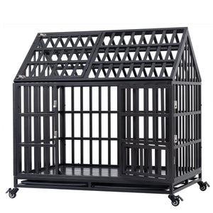 Heavy Duty Dog Cage  Pet Crate With Roof