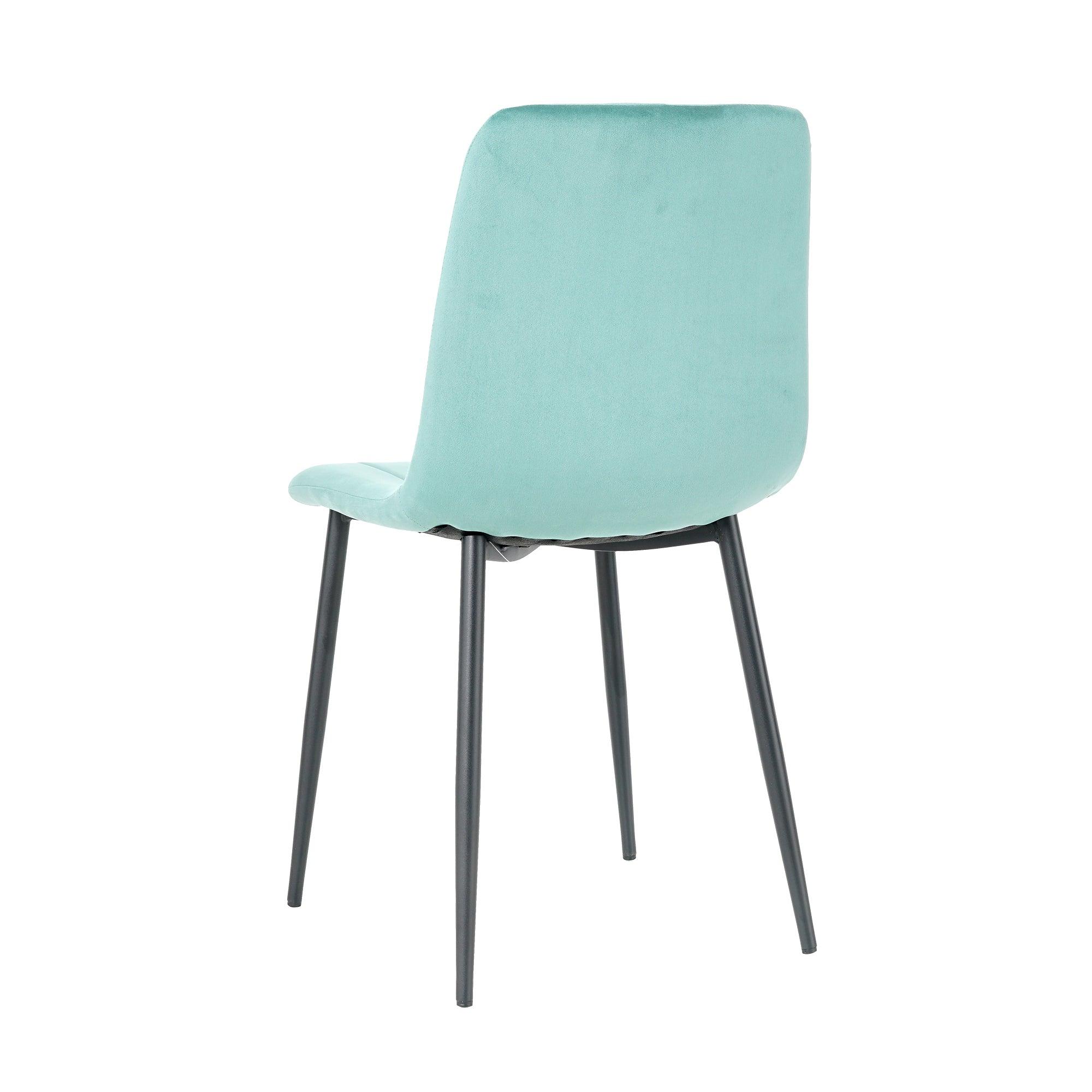 GIKILI Modern Dining Kitchen Chairs with Black Coated Metal Legs (set of 4), Teal