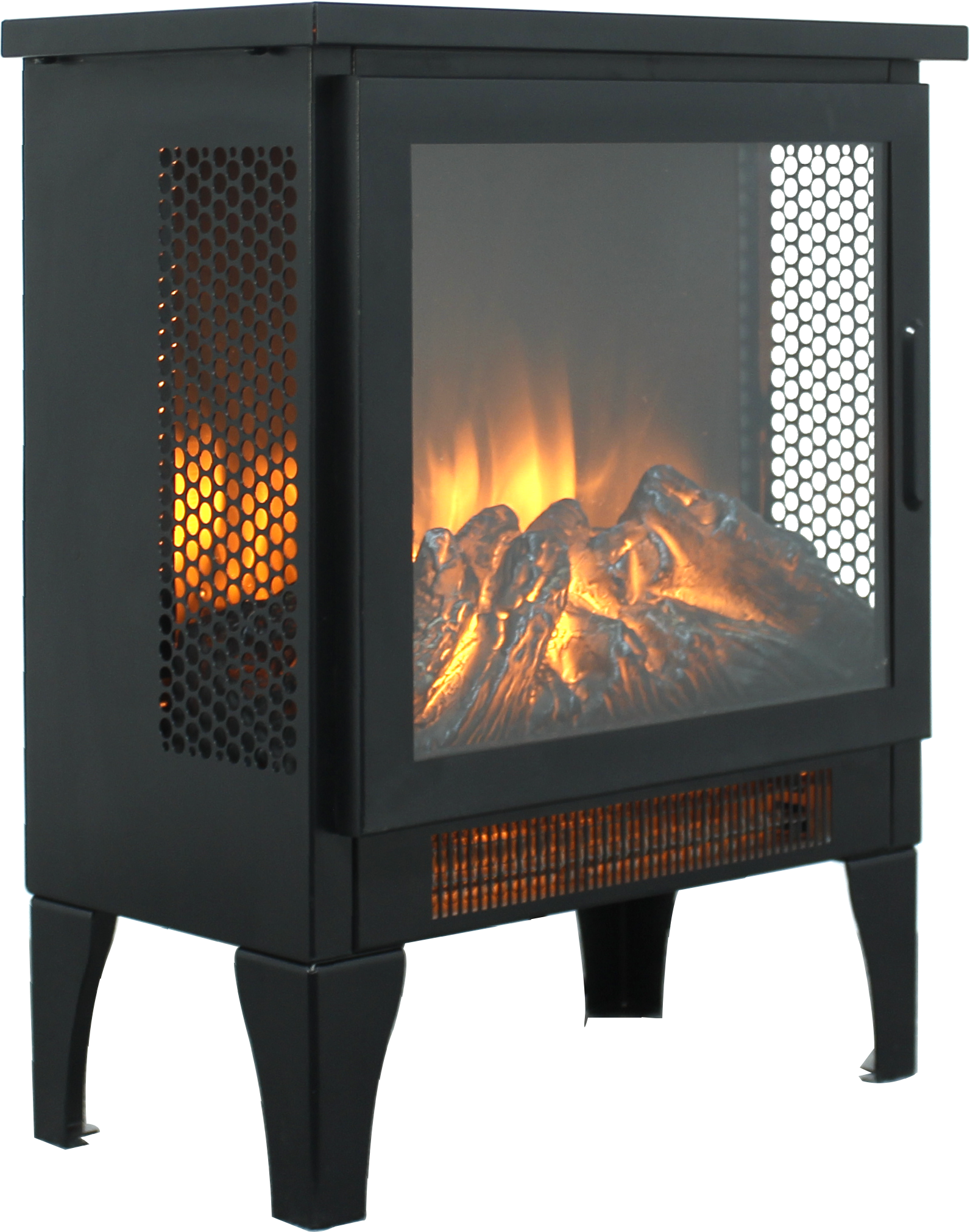 15 Inch Freestanding Electric Fireplace Stove Heater With 3D Flame Effect