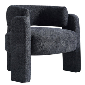 34.65" Wide Boucle Upholstery Accent Chair Dark Grey