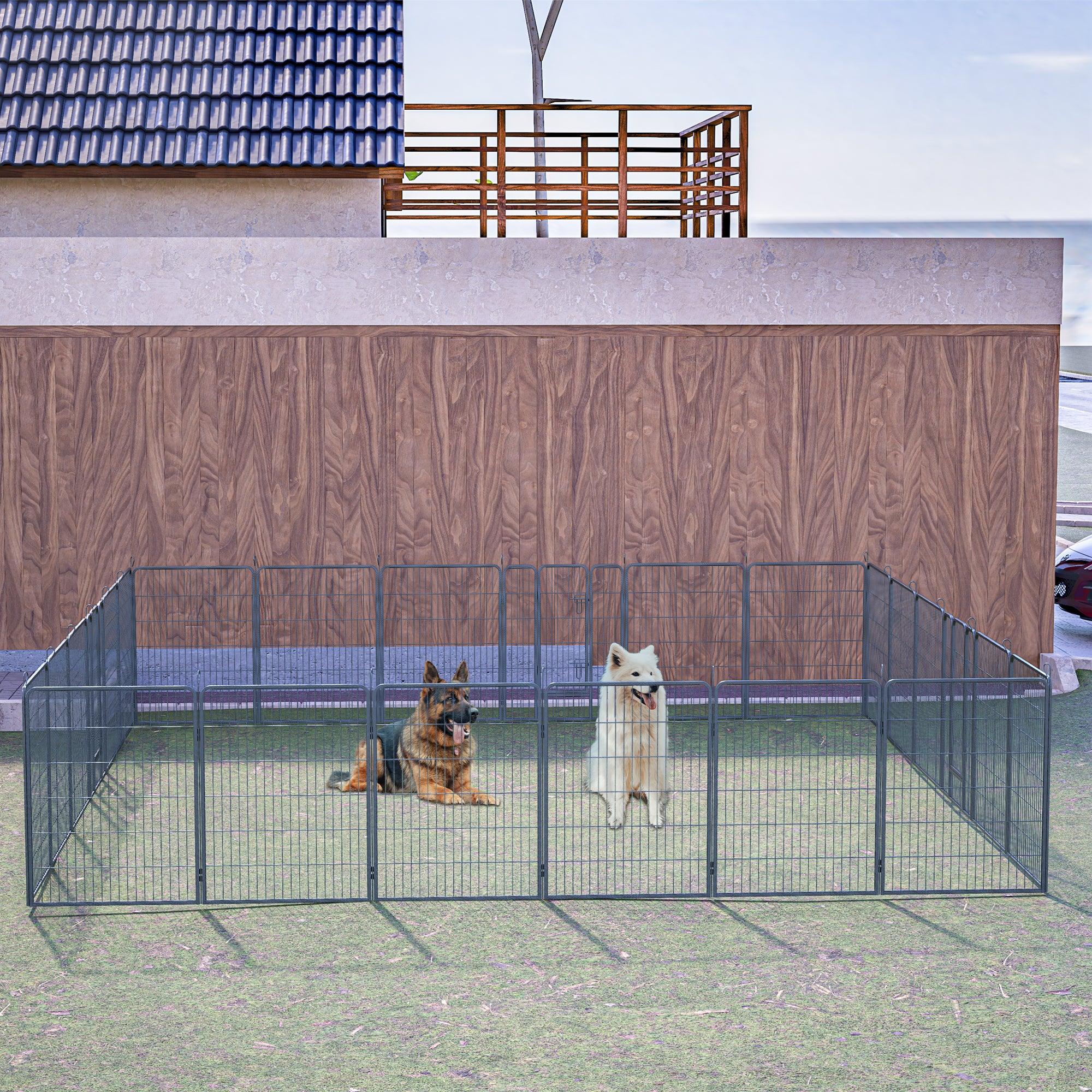 Dog Playpen Foldable 24 Panels Dog Pen 40" Height Pet Enclosure Dog Fence Outdoor With Lockable Door For Large/Medium/Small Dogs, Puppy Playpen, RV, Camping Pet Fence