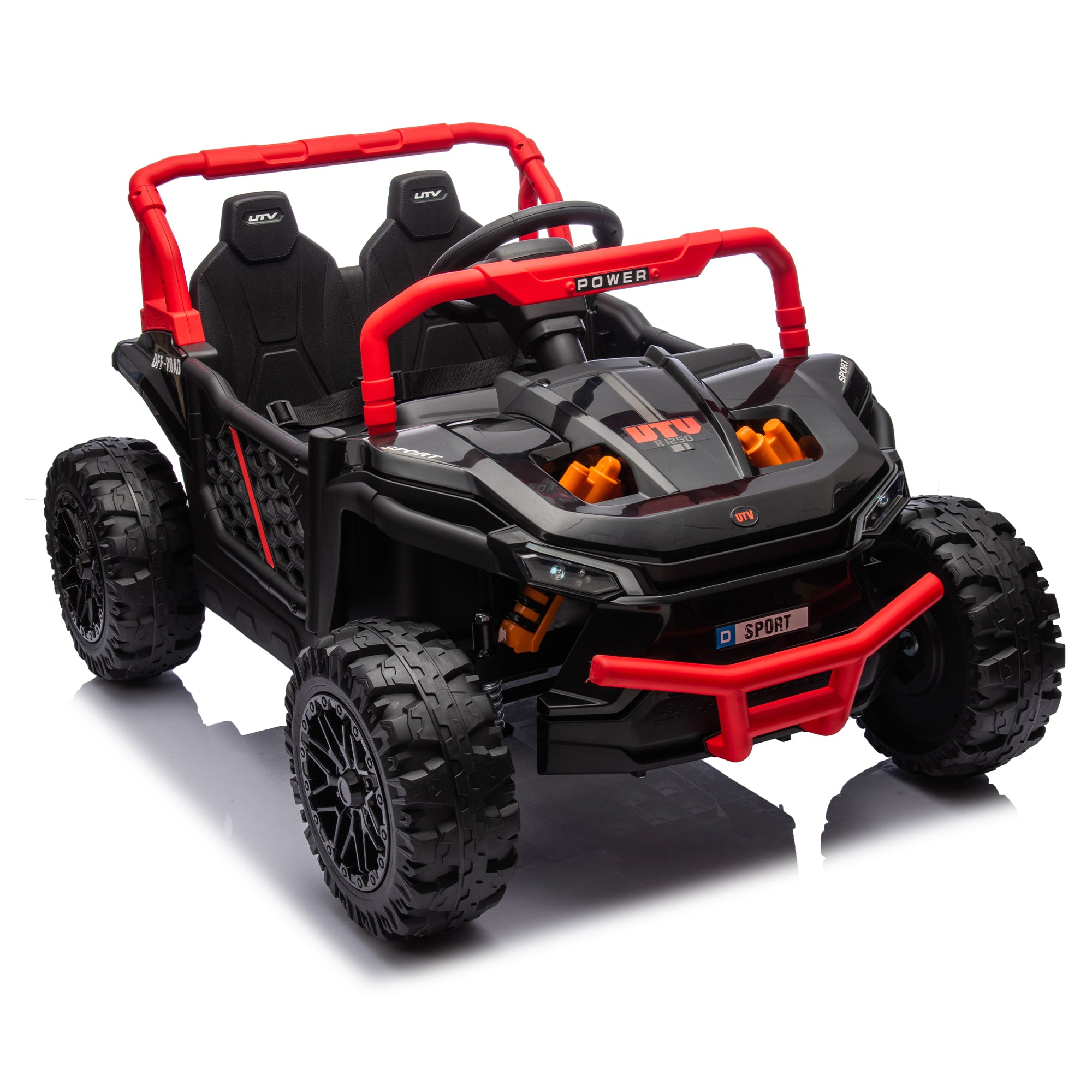 🆓🚛 24V Kids Ride On Utv, Electric Toy for Kids W/Parents Remote Control, Four Wheel Suspension, Low Start, Adjustable Speed, Multimedia Player, Early Education, Bluetooth, Rear Storage Space for Kids Aged 3+.