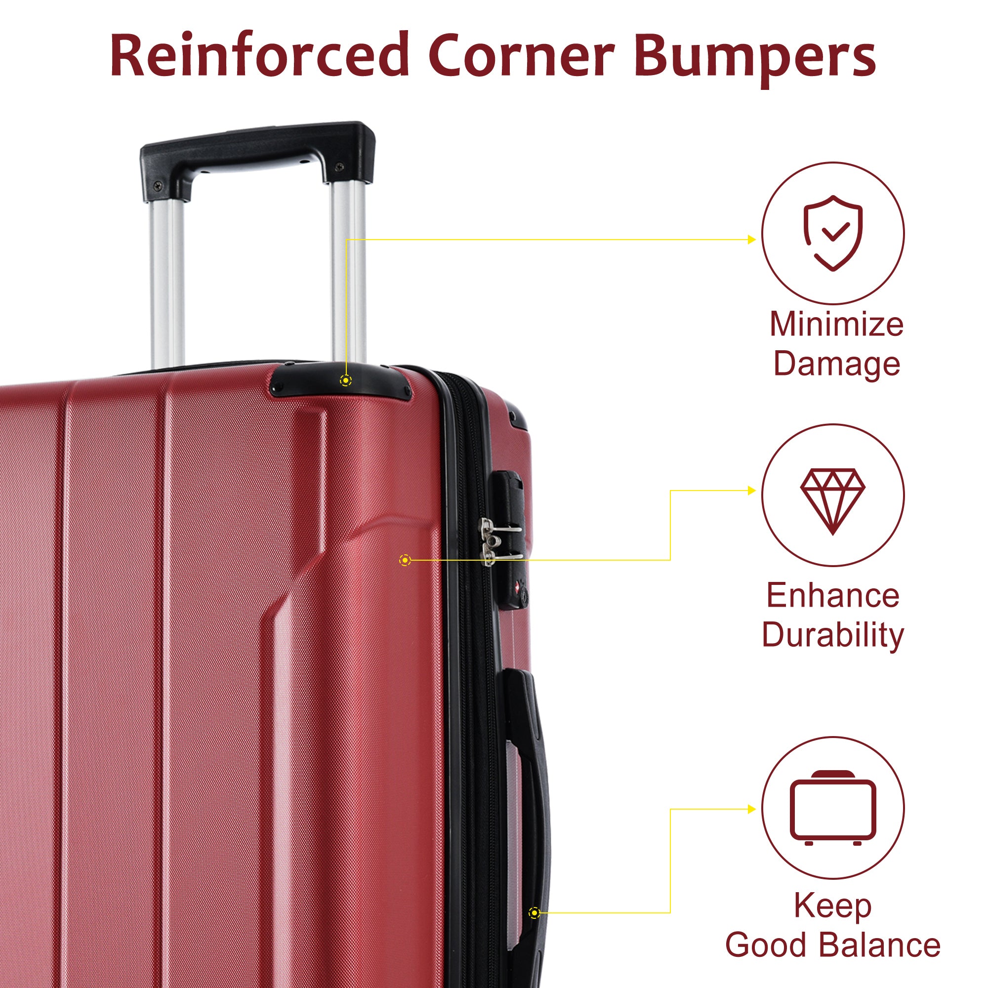 🆓🚛 Hardshell Luggage Sets 3 Pcs Spinner Suitcase With Tsa Lock Lightweight 20'' 24'' 28''