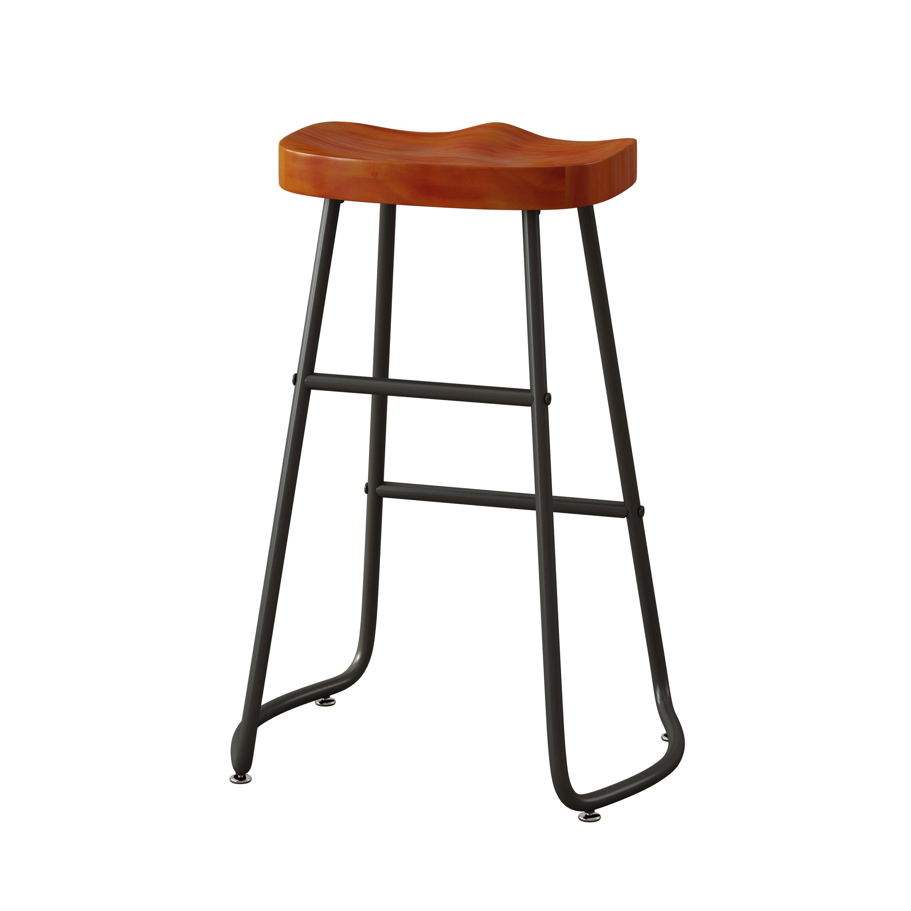 29.52" Stylish and Minimalist Bar Stools, Two-piece Counter Height Bar Stools, for Kitchen Island, Coffee Shop, Bar, Home Balcony, Brown