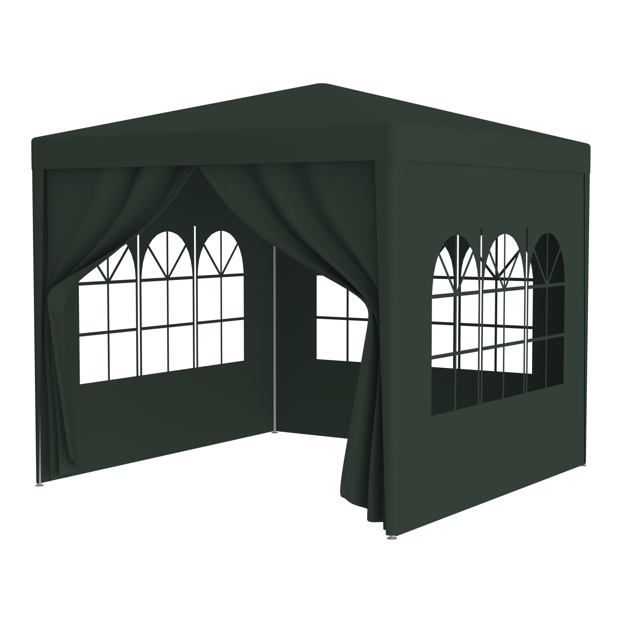 10'X10' Party Tent Outdoor Heavy Duty Gazebo Wedding Canopy + 4 Removable Walls, Green