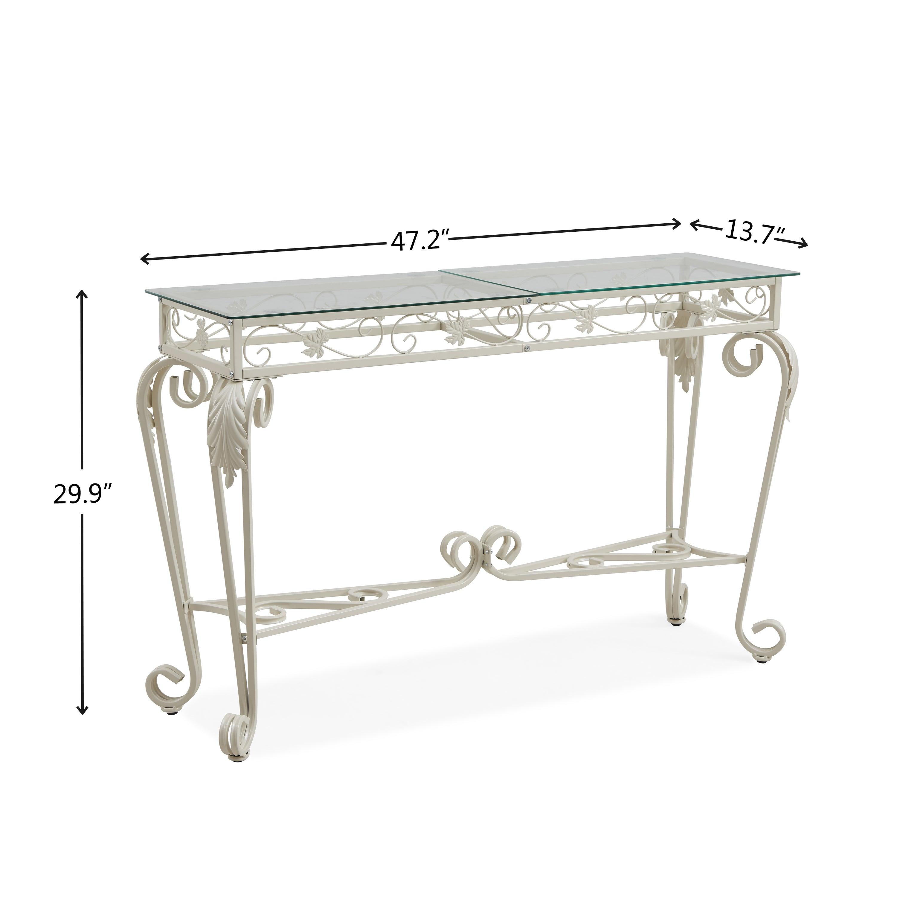 🆓🚛 Modern Style Fancy Glass & Metal Table for Entrance, Console Tables for Entryway, Sturdy Hallway Table With Storage, Easy Assembly Sofa Tables for Living Room