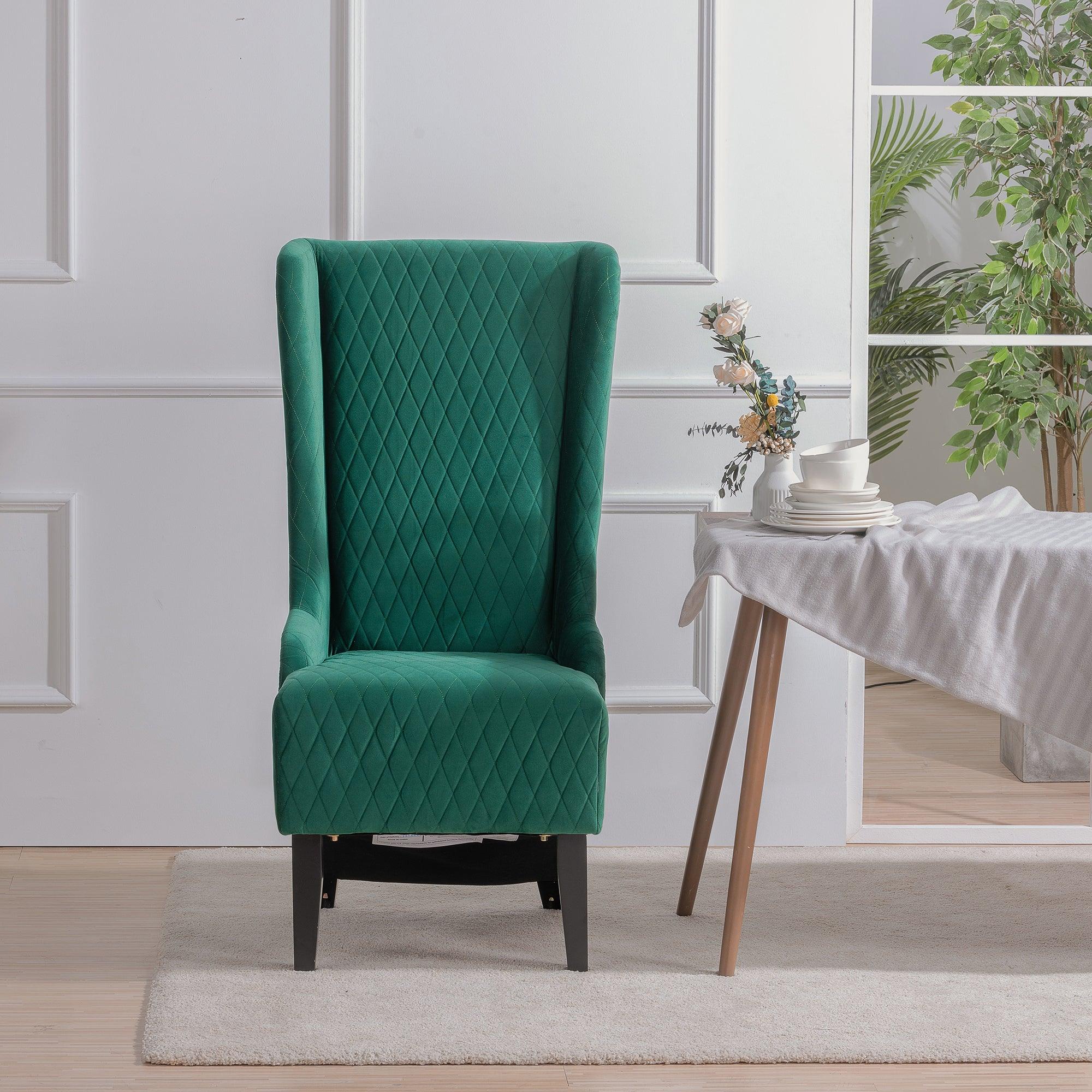 🆓🚛 23.03" Wide Wing Back Chair, Side Chair for Living Room, Green