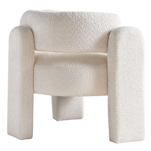 34.65" Wide Boucle Upholstery Accent Chair Beige