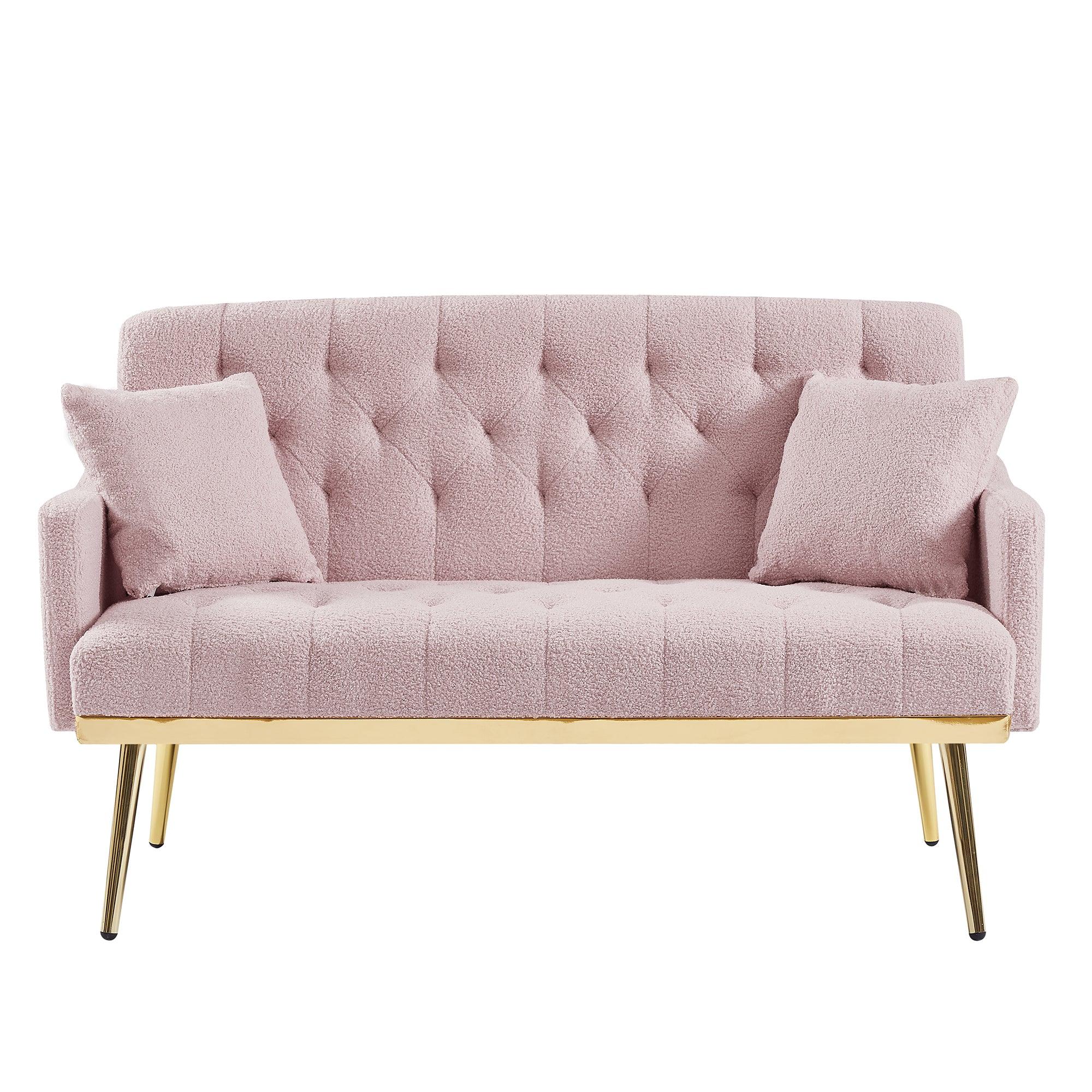 🆓🚛 Pink Teddy Fabric 2 Seater Sofa