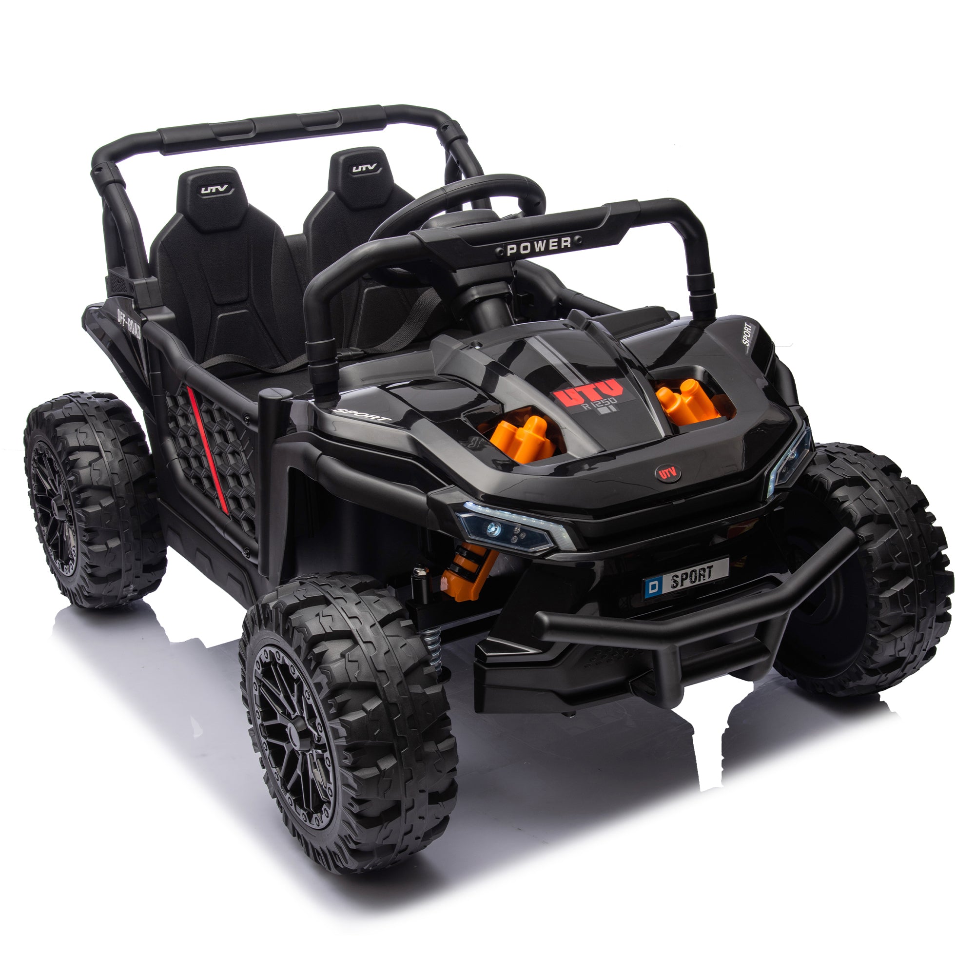 🆓🚛 24V Kids Ride On Utv, Electric Toy for Kids W/Parents Remote Control, Four Wheel Suspension, Low Start, Adjustable Speed, Multimedia Player, Early Education, Bluetooth, Rear Storage Space for Kids Aged 3+.