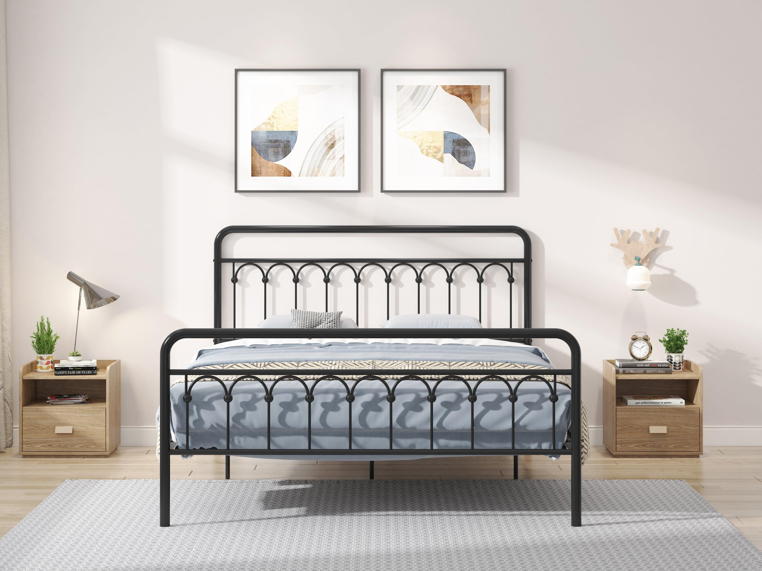 🆓🚛 Tara Metal Bed Queen, Black