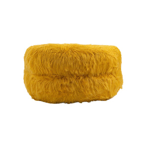 Gramanda 2-In-1 Bean Bag Chair Faux Fur Lazy Sofa & Ottoman Footstool For Adults And Kids - Yellow