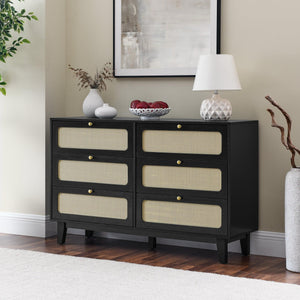 Drawer bedroom dresser, wooden antique dresser, TV cabinet bedroom living room corridor storage dresser, storage box drawer cabinet, six-drawer cabinet