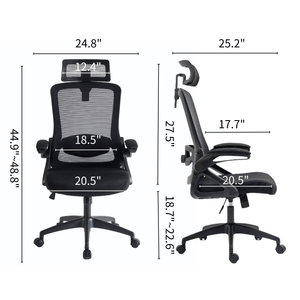 Ergonomic Office Desk Chair, Mesh High Back Computer Chair with Adjustable 3D Headrest & Lumbar Support & Flip-Up Arms Executive/Home/Study/Work Office Desk Chairs with Wheels