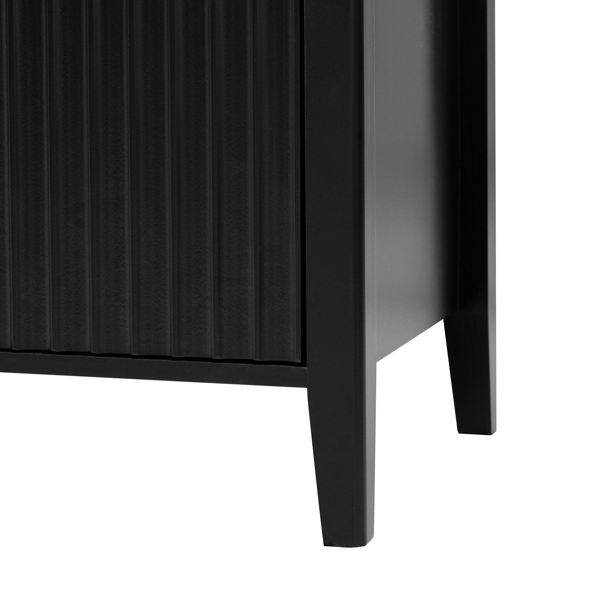 AMRIN Three-door Storage Cabinet with Metal Handles, for Corridors, Entrances, Living rooms & Bedrooms, Black LamCham