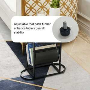 Acacia Oval Small Side Tables Living Room Small Space With Magazines Organizer Storage Space LamCham