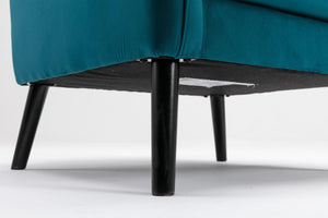 Accent Chair, KD Solid Wood Legs With Black Painting. Fabric Cover The Seat. With A Cushion. LamCham