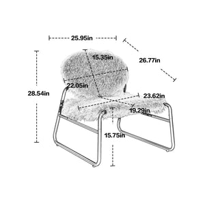Accent Chair - Modern Industrial Slant Armchair with Metal Frame - Premium High Density Soft Single chair for Living Room Bedroom LamCham