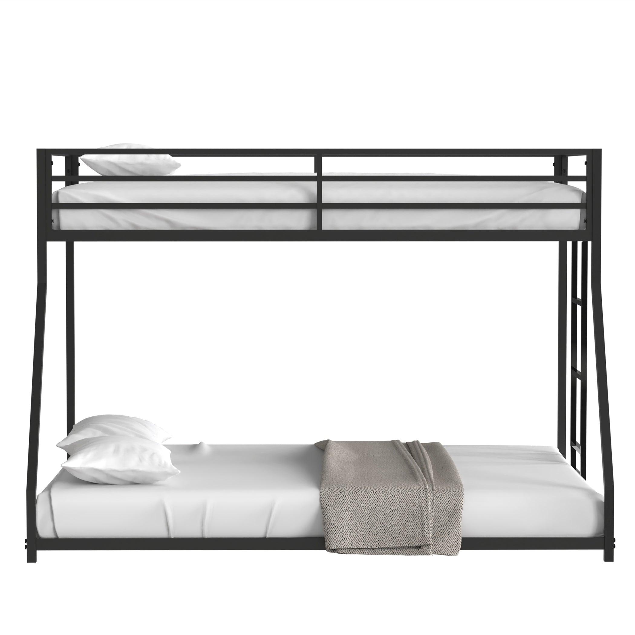 Adam Twin Over Full Metal Bunk, Black LamCham