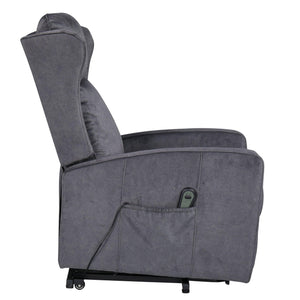 Adjustable Modern Lift Chair, Lift Recliner Sofa for Back, Lumbar, Legs Support, Classic Power Recliner Chair with Remote Control, Side Pocket (Technical Fabric Grey) LamCham