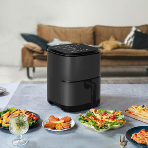 Air Fryer Oven 4 Qt, Space-Saving & Low-Noise, Nonstick And Dishwasher Safe Basket, 8 In-App Recipes, Gray LamCham