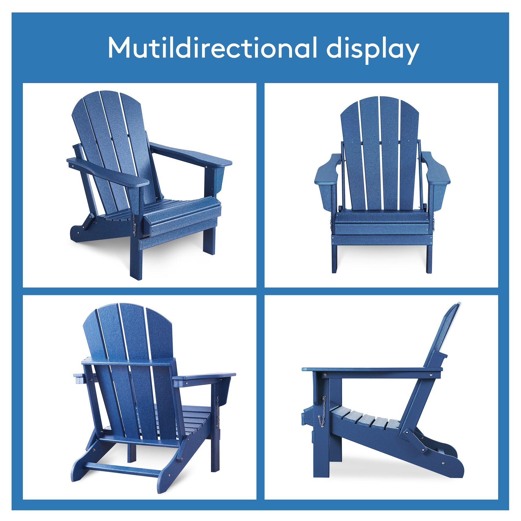 All-Weather Outdoor Lawn Patio Fire Pit Poly Material Folding Adirondack Chair LamCham