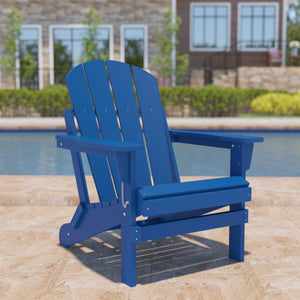 All-Weather Outdoor Lawn Patio Fire Pit Poly Material Folding Adirondack Chair LamCham