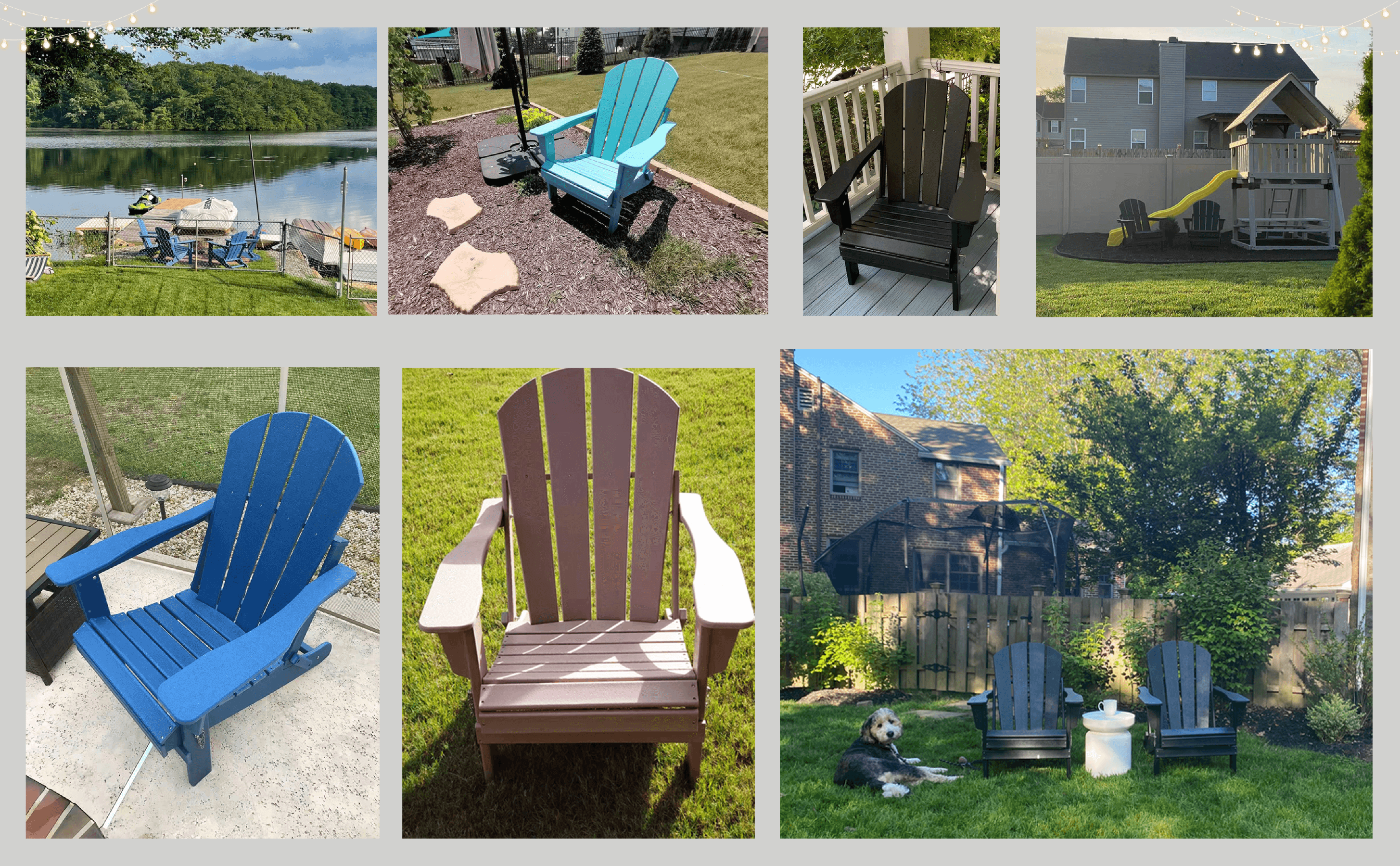 All-Weather Outdoor Lawn Patio Fire Pit Poly Material Folding Adirondack Chair LamCham