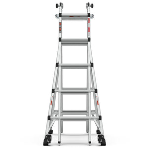 Aluminum Multi-Position Ladder With Wheels, 300 Lbs Weight Rating, 22 FT LamCham