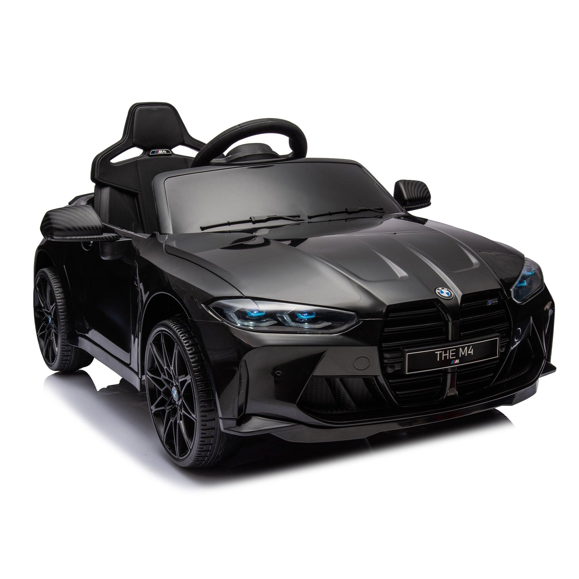 BMW M4 12v Kids ride on toy car 2.4G W/Parents Remote Control, Three speed adjustable, Power display, USB, MP3 , Bluetooth, LED light, Story, A handle with wheels and a pull, easy to carry LamCham