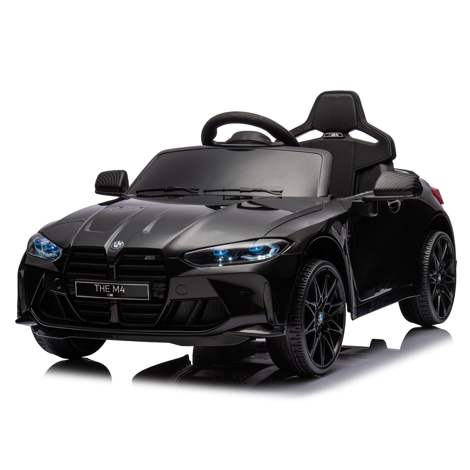 BMW M4 12v Kids ride on toy car 2.4G W/Parents Remote Control, Three speed adjustable, Power display, USB, MP3 , Bluetooth, LED light, Story, A handle with wheels and a pull, easy to carry LamCham