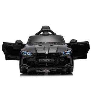 BMW M4 12v Kids ride on toy car 2.4G W/Parents Remote Control, Three speed adjustable, Power display, USB, MP3 , Bluetooth, LED light, Story, A handle with wheels and a pull, easy to carry LamCham