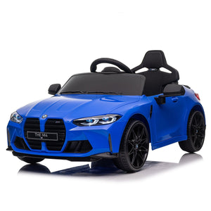 BMW M4 12v Kids ride on toy car 2.4G W/Parents Remote Control, Three speed adjustable, Power display, USB, MP3 , Bluetooth, LED light, Story, A handle with wheels and a pull, easy to carry LamCham