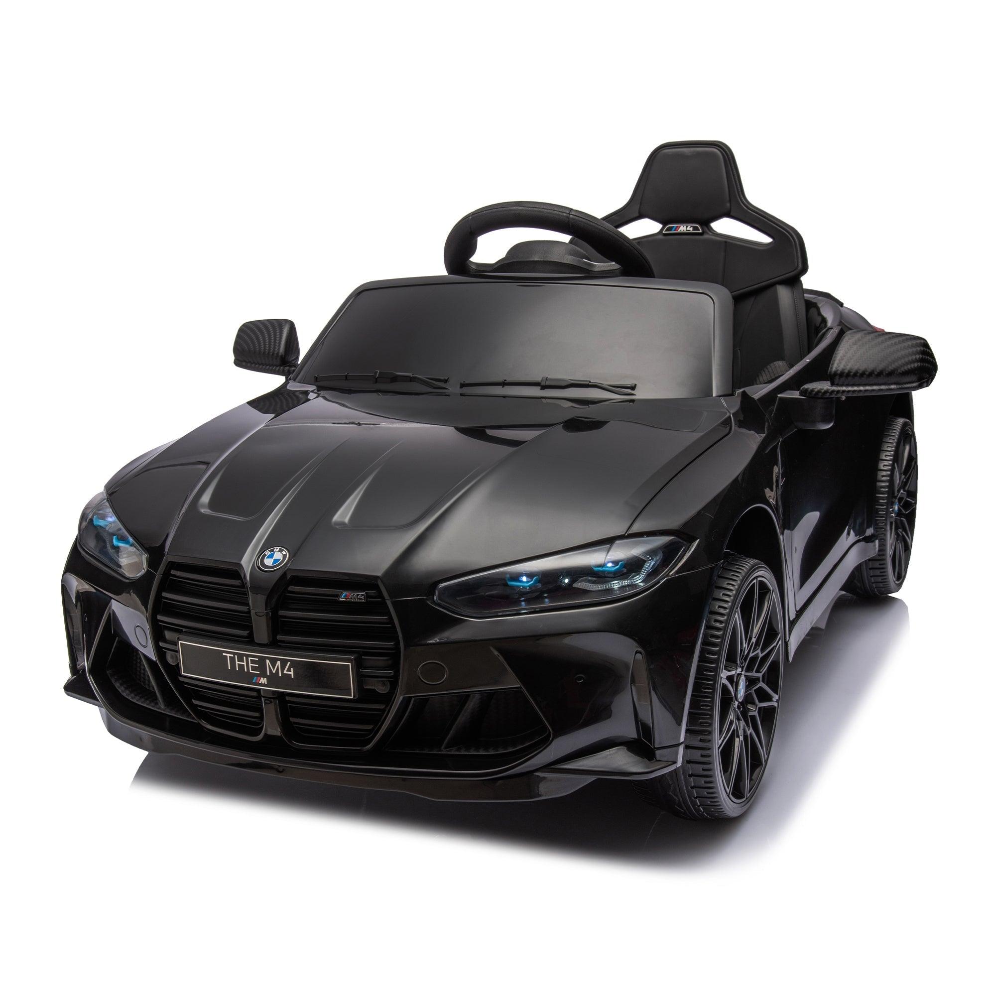 BMW M4 12v Kids ride on toy car 2.4G W/Parents Remote Control, Three speed adjustable, Power display, USB, MP3 , Bluetooth, LED light, Story, A handle with wheels and a pull, easy to carry LamCham