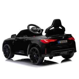 BMW M4 12v Kids ride on toy car 2.4G W/Parents Remote Control, Three speed adjustable, Power display, USB, MP3 , Bluetooth, LED light, Story, A handle with wheels and a pull, easy to carry LamCham