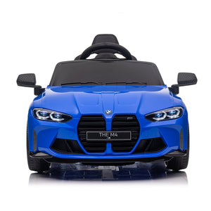 BMW M4 12v Kids ride on toy car 2.4G W/Parents Remote Control, Three speed adjustable, Power display, USB, MP3 , Bluetooth, LED light, Story, A handle with wheels and a pull, easy to carry LamCham