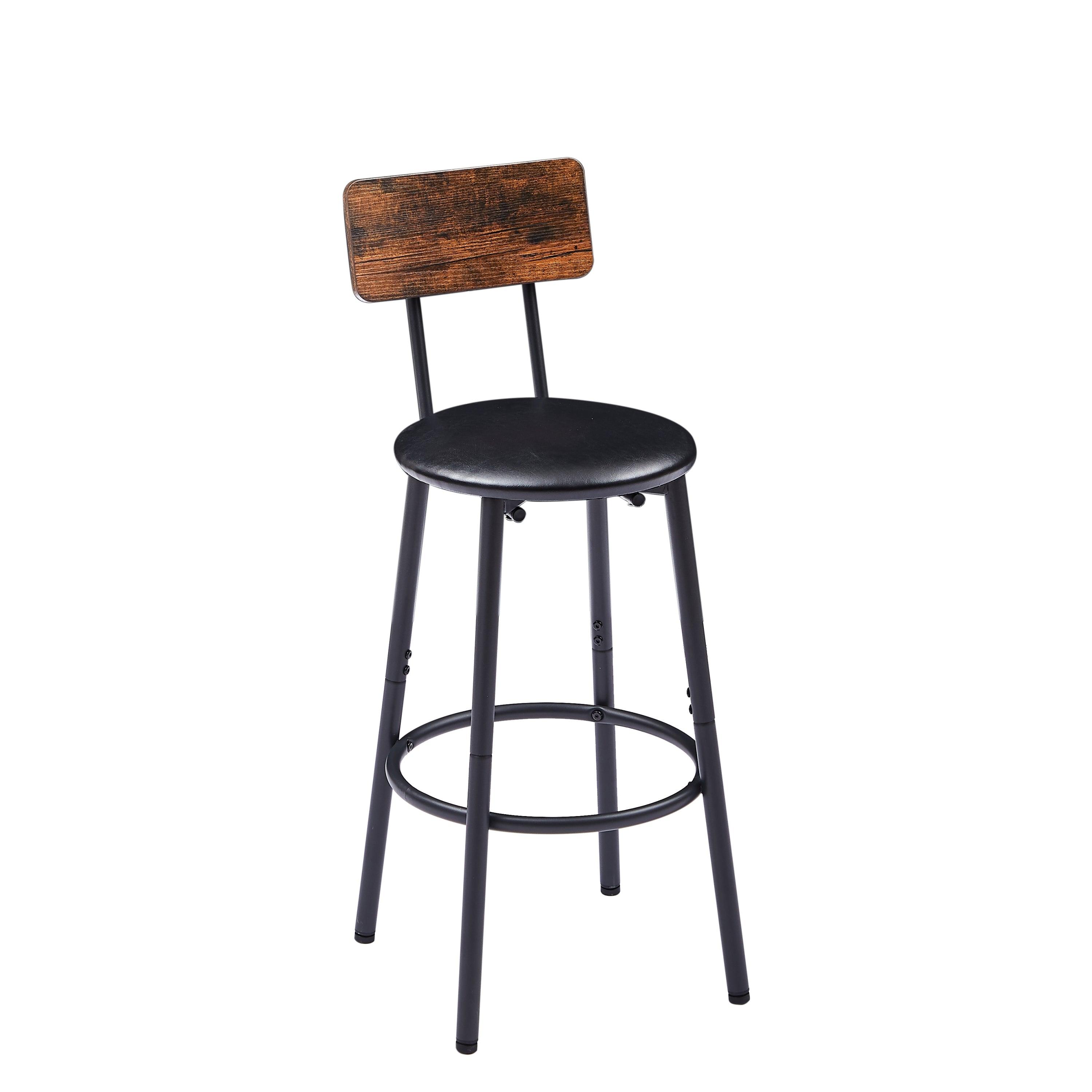 Bar Table Set With Wine Bottle Storage Rack. Rustic Brown, 47.24'' L X 15.75'' W X 35.43'' H. LamCham