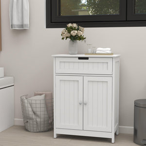 Bathroom Floor Cabinet Freestanding 2 Doors and 1 Drawer Wood Storage Organizer Cabinet LamCham