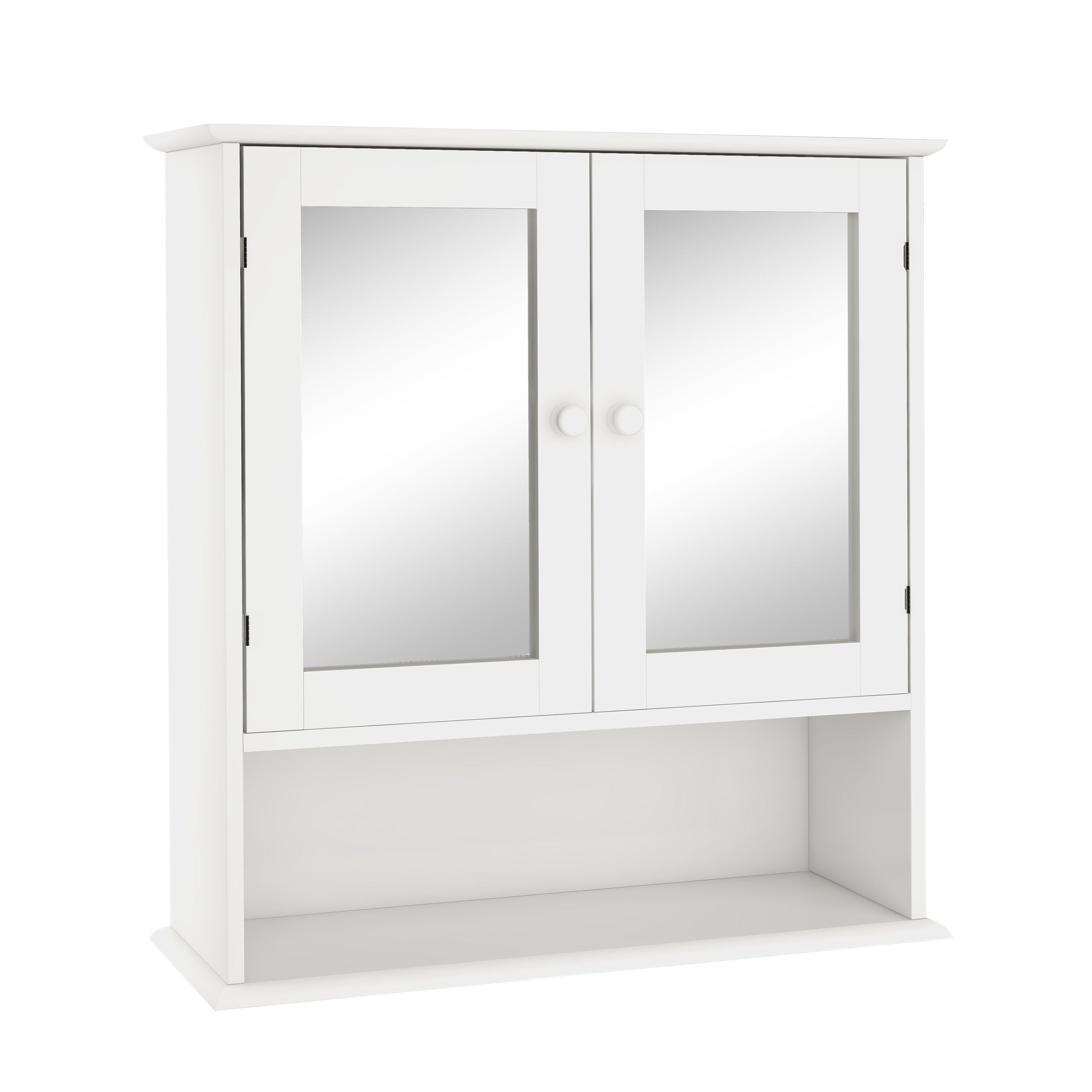 Bathroom Wall Cabinet with Doule Mirror Doors and Shelvs LamCham