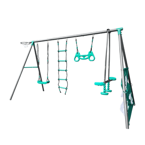 Blackish Green Interesting Four Function Swingset With Face To Face Metal Plastic Safe Swing Seat 550Lbs For Outdoor Playground For Age 3+ LamCham