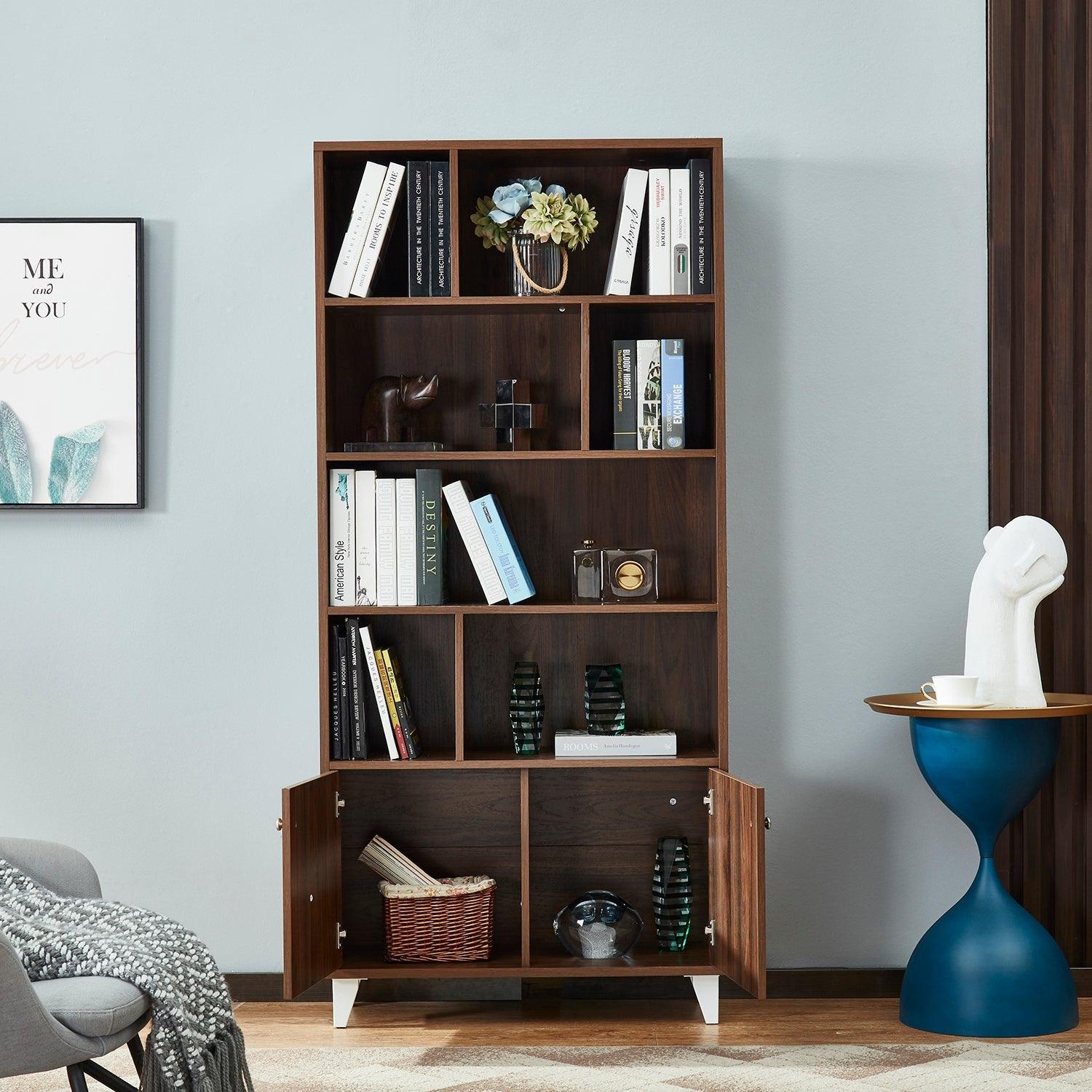 Bookcase, Bookshelf, Walnut LamCham