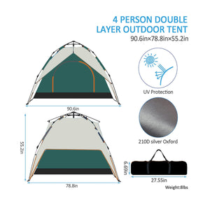 Camping dome tent is suitable for 2/3/4/5 people, waterproof, spacious, portable backpack tent, suitable for outdoor camping/hiking LamCham