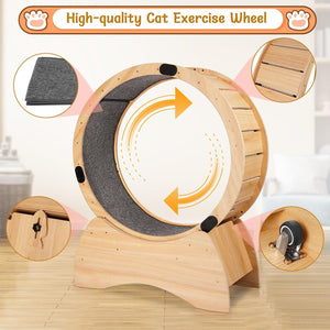 Cat Exercise Wheel – Running, Spinning, and Scratching Fun, Cat Treadmill with Carpeted Runway, Kitty Cat Sport Toy LamCham