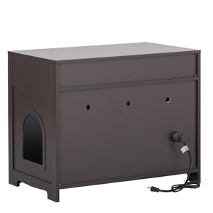 Cat Litter Box Enclosure With Hidden Plug, 2 Doors, Essprosso LamCham