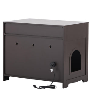 Cat Litter Box Enclosure With Hidden Plug, 2 Doors, Essprosso LamCham