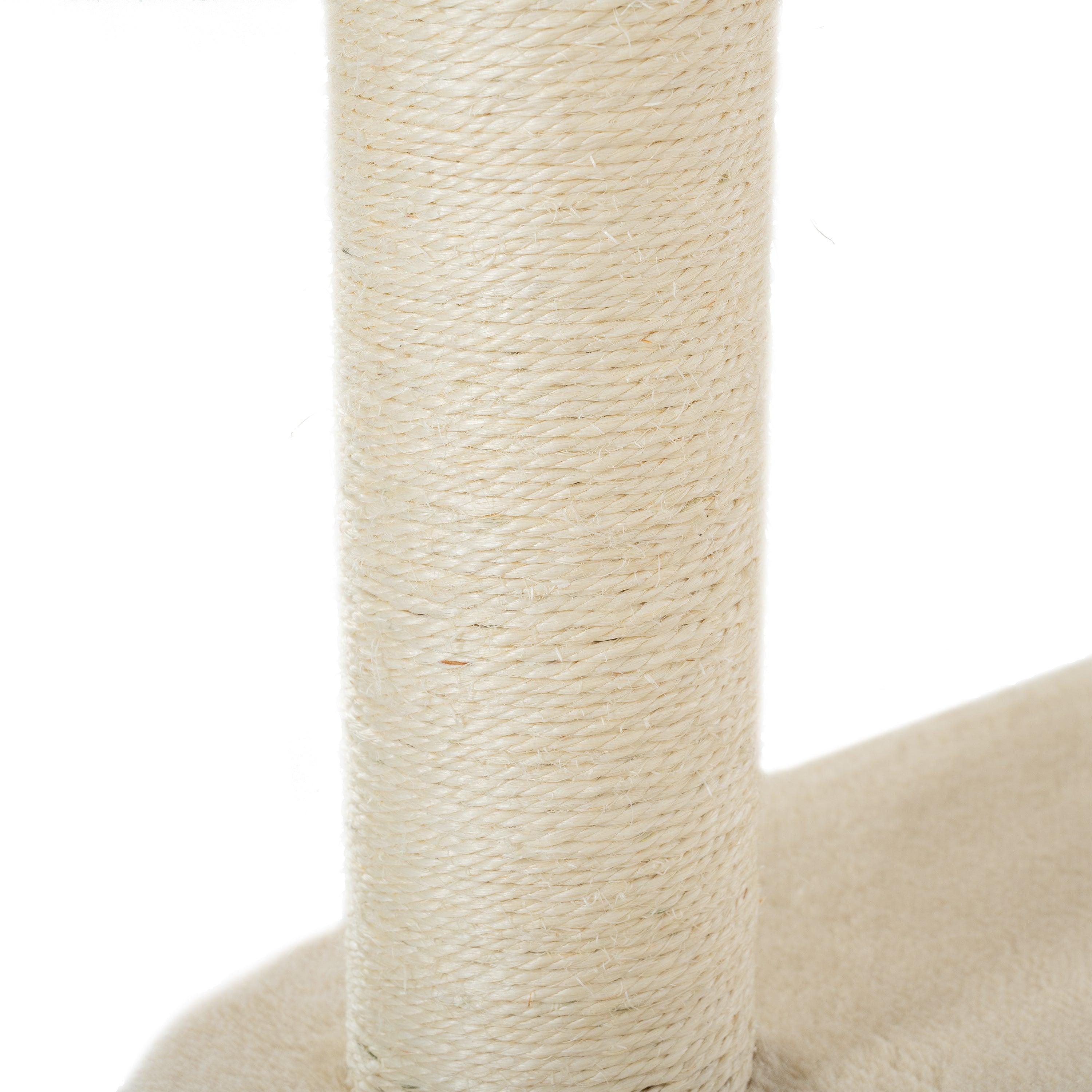 Cat Tree, 59-Inch Cat Tower for Indoor Cats, Plush Multi-Level Cat Condo with 2 Perches, 2 Caves, Cozy Basket and Scratching Board, Beige LamCham