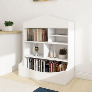 Children's Multi-Functional 7 Shelf Bookcase, Storage Display, Rack, Organizer, White LamCham